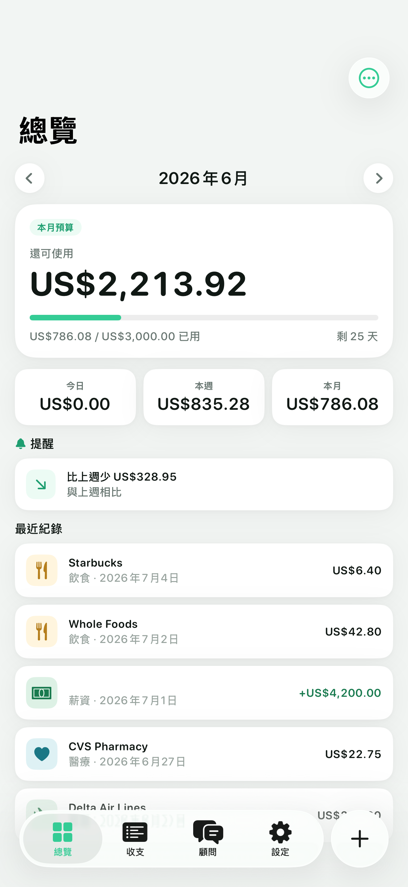 LedgerSnap dashboard